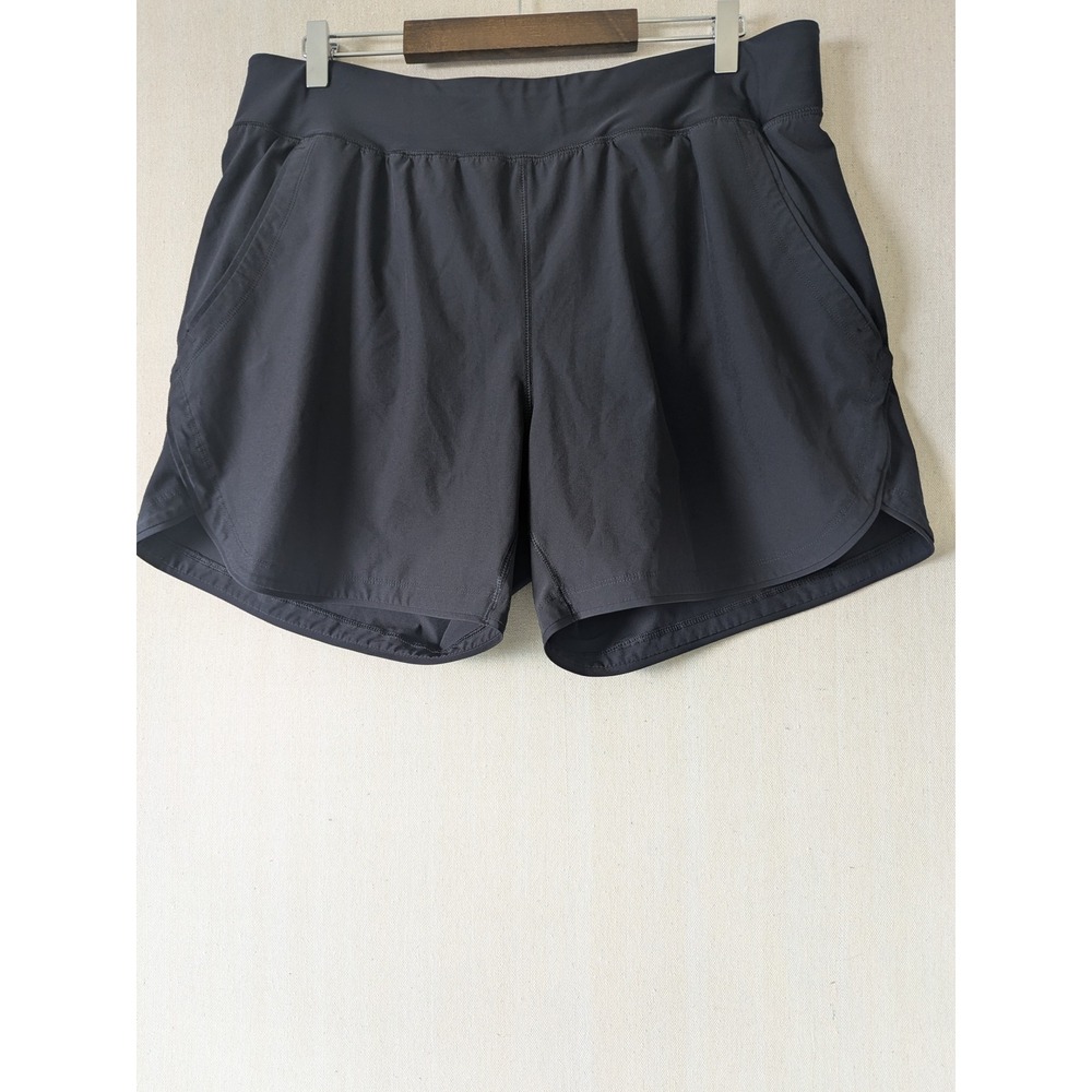 Lands End Women's SunShade UPF 50 5" Board Shorts with Panty Sz 16 Black Pockets